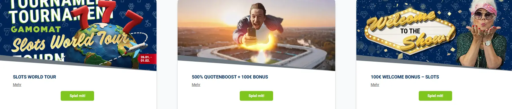 verfügbare Bonusarten für Nutzer BET-AT-HOME
